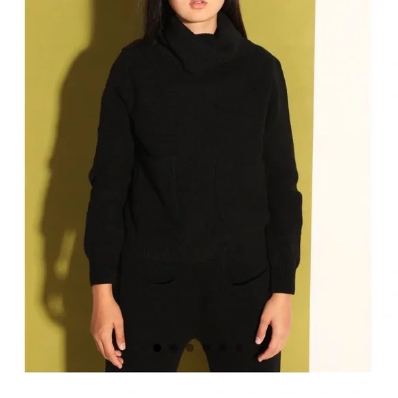 KAEL KNIT BLACK Sweater- L.F.Markey 100% wool - Picture 2 of 6